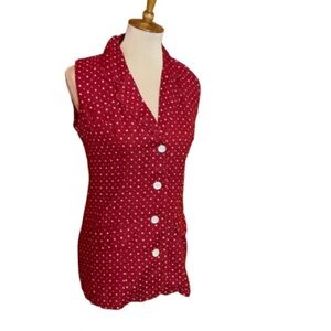 Vintage 90s Red dotted vest